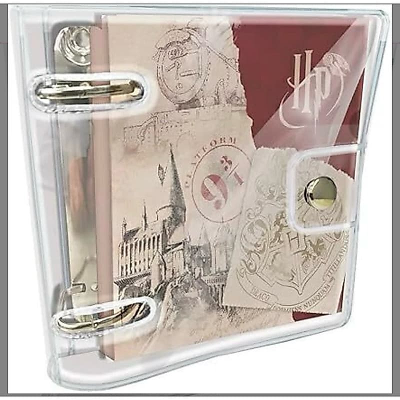 Mini Fichário DAC em PVC cristal com botôes Harry Potter - 13 cm x 13,5 cm