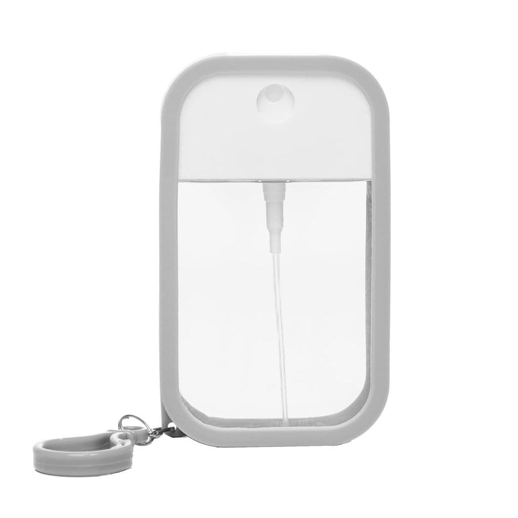 Frasco vazio de spray cosmético para álcool com Capa Silicone Cinza - 50ml