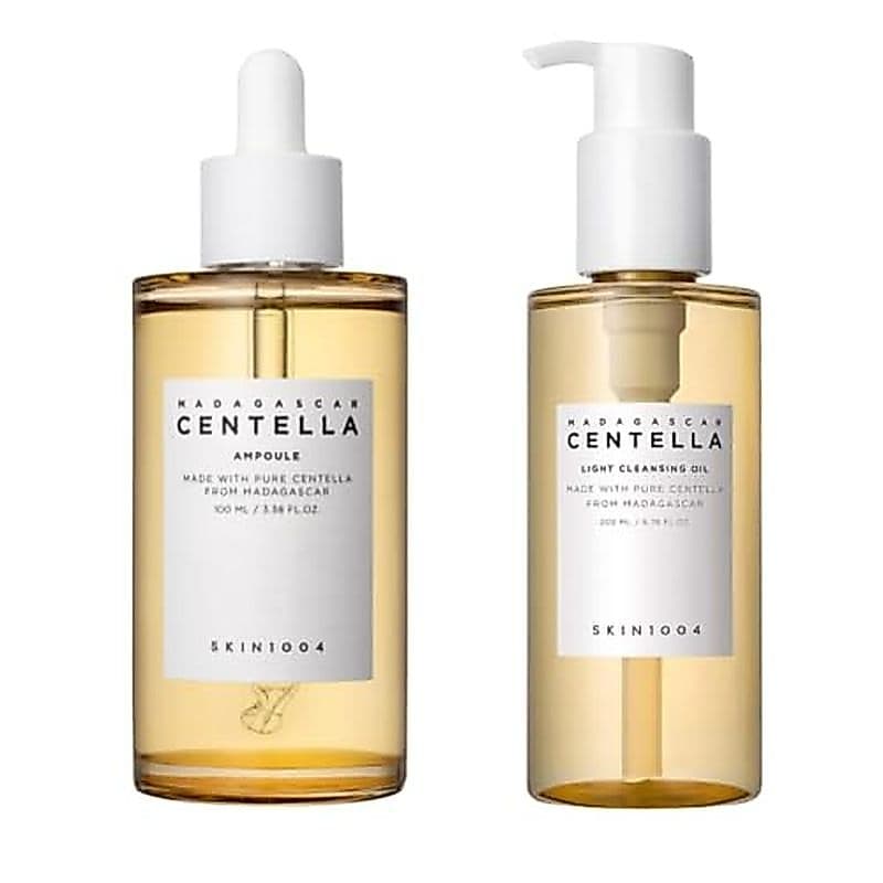SKIN1004 Madagascar Centella Ampola 3.38fl.oz (100ml) E Pacote De Óleo De Limpeza Leve 6.76fl.oz (200ml)