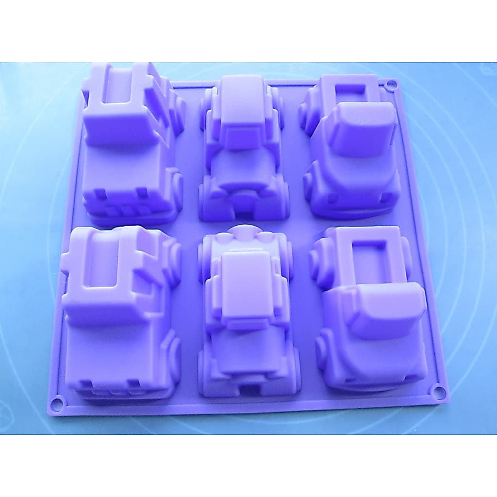 6 buracos carro caminhão engenharia veículo Silicone bolo molde artesanal sabão DIY pudim ferramenta de cozimento resist