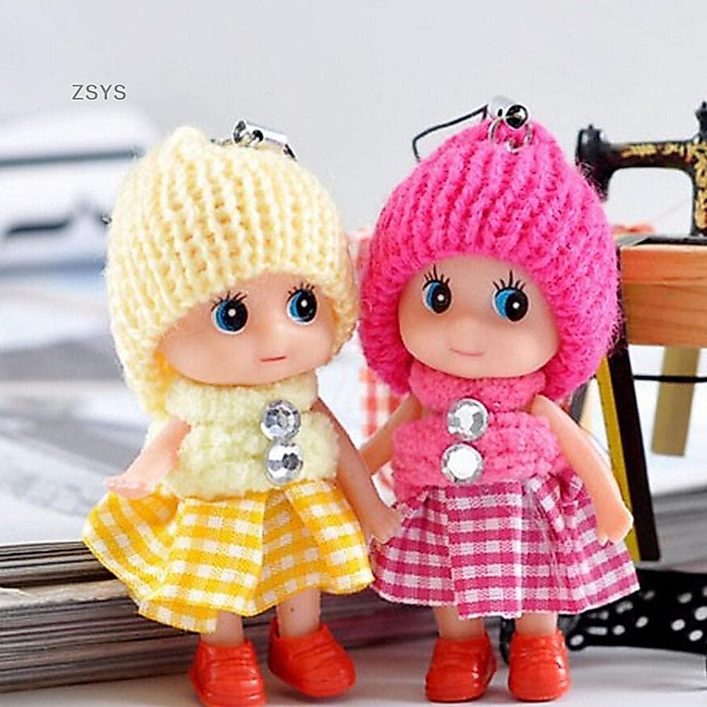 [ZSYS] 1 Pcs Bonecas Macias Interativas Mini Boneca Telefone Pendurado Crianças Brinquedos 8cm DG