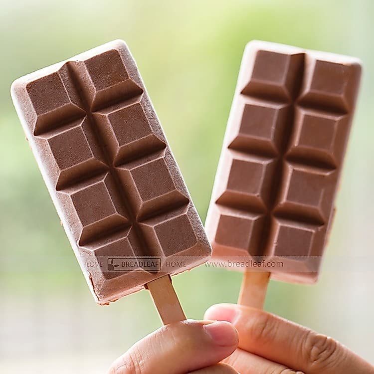LFGB Silicone 2 molde de sorvete de picolé em forma de Chocolate molde de picolé vara de madeira precisa comprar separad