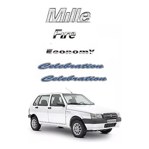 Kit Emblemas Uno Mille Fire Economy Celebration Cromado Fiat