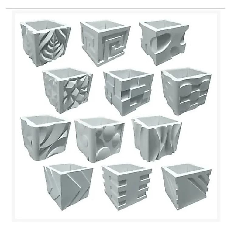 Kit 12 Moldes Forma ABS mini vasos 10x10cm Suculentas Gesso ou Cimento