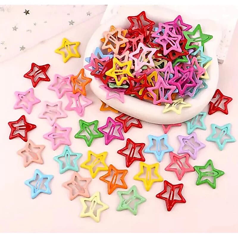 Kit com 15/30 unidade Estrela Colorido  De Cabelo Cabeleireiro Acessórios De Para Meninas Doces