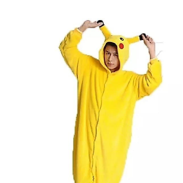 Pijama Kigurumi Pikachu - Adulto e Infantil -Macio e Confortável de Plush