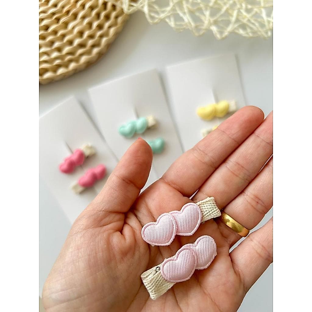 Kit Bico de Pato Bebê Menina Coração Duplo Antideslizante Duplinha