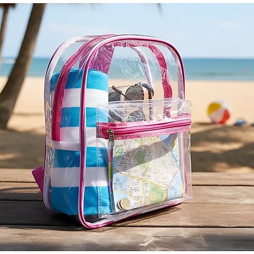 Bolsa Transparente Diversas Cores Escolar Juvenil Adulto Unissex Mochila