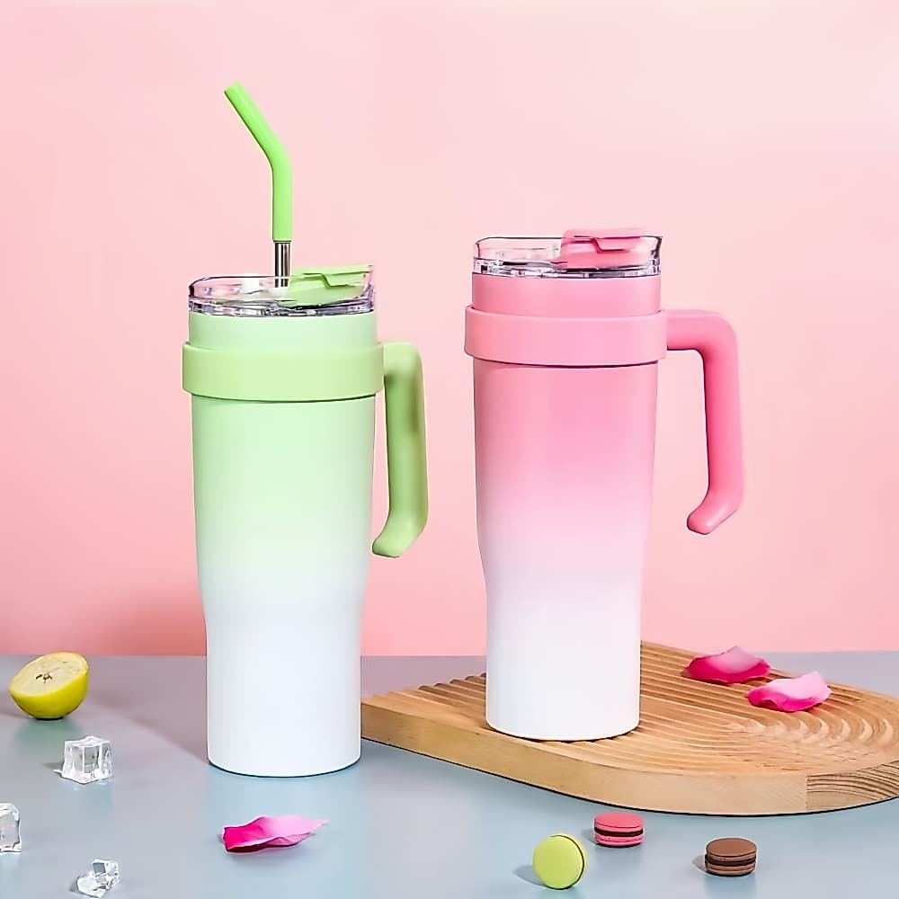 Copo Térmico Inox 1200ML com Tampa Hermética e Canudo – Copo do Neymar