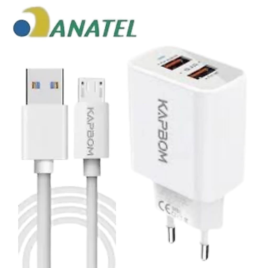 Carregador V8 TURBO 5.1 Galaxy J5 Prime A10 A10s A01 Core A02 A03 J6 J7 Prime J8 J3 J4+ Plus Carregador Micro USB Turbo