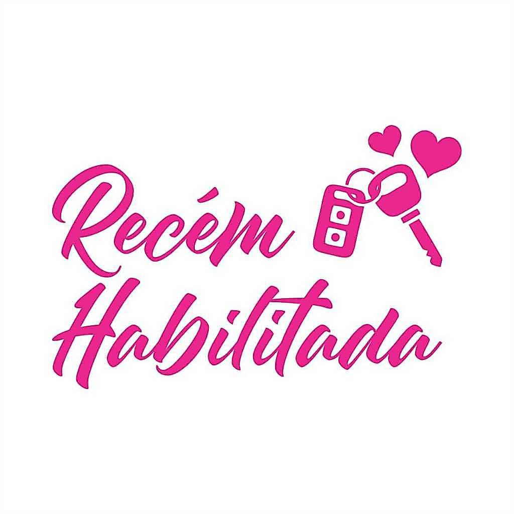 Adesivo Motorista Recente Habilitada Carta Nova Lataria Vidro 20x13cm
