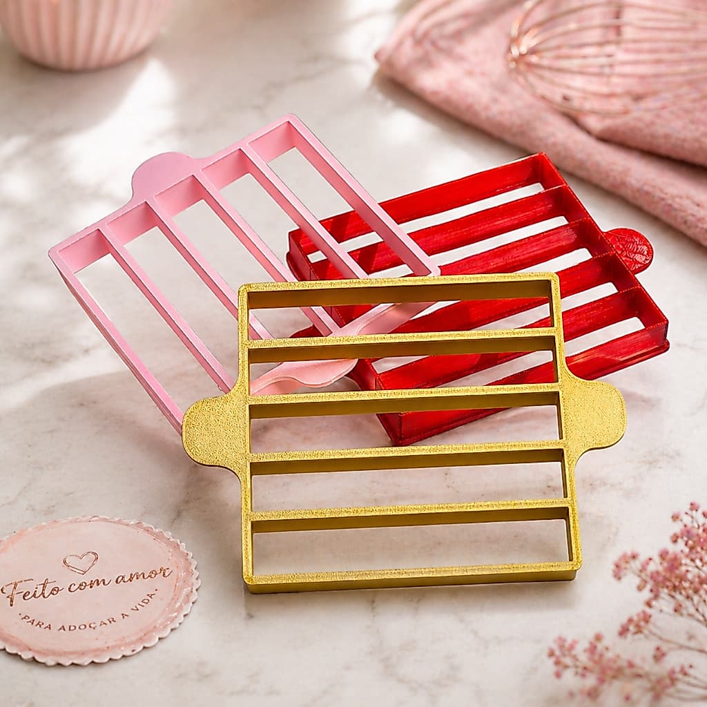 Marcador Para Bolo Gelado - 2cm x 11cm - 5 cavidades!