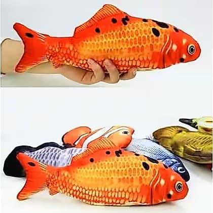 Brinquedo Grande Para Gatos Com Atrativo Erva Catnip. Pelúcia Peixe Realista Interativo.