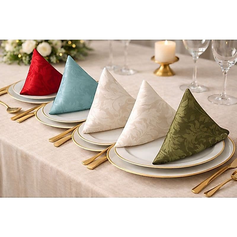 Jogos Guardanapos Jacquard com Bainha 40x40cm Várias Cores / Elegância e Sofisticação à Mesa