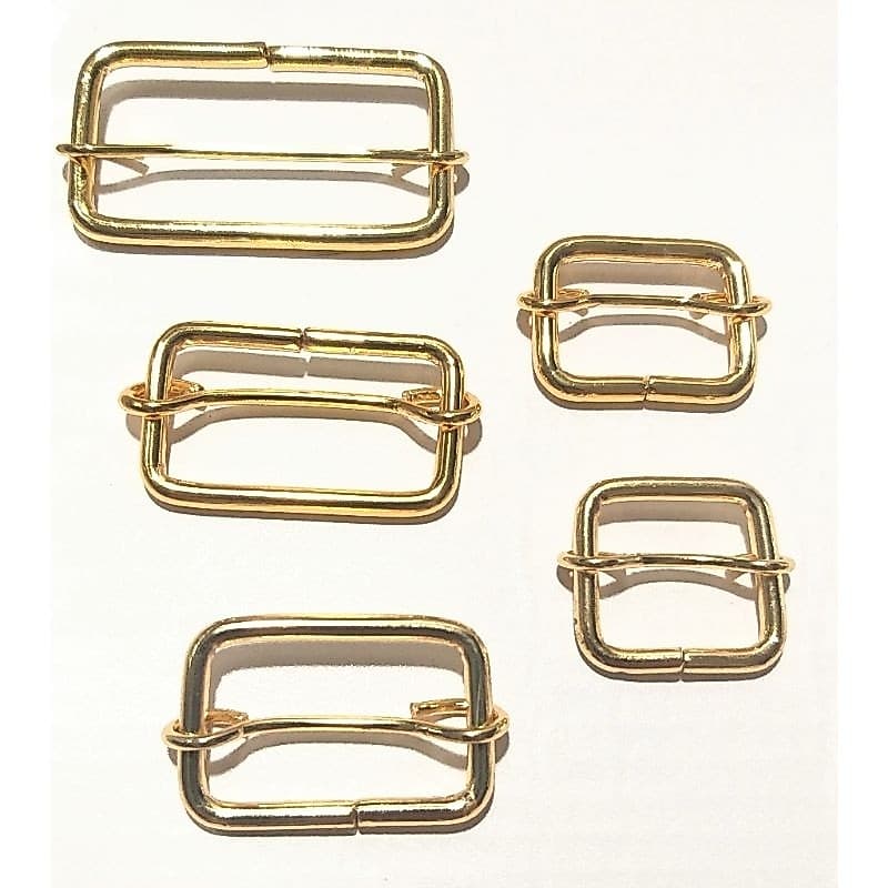 Regulador de bolsas/mochilas,dourado cataforético, vários tamanhos/com 6 unidades.