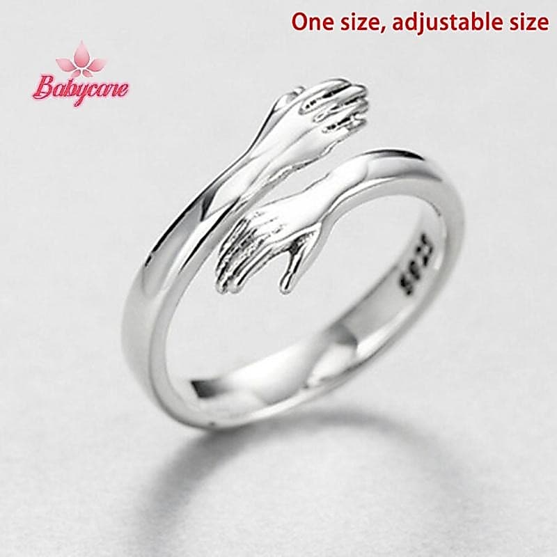 BYCE > 925 Prata Esterlina Jóias Amor Abraço Anel retro Moda Fluxo Aberto Novo