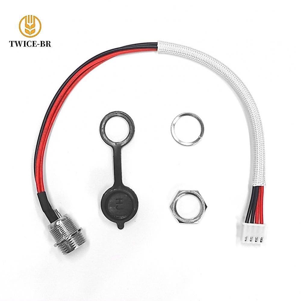 Conector De Porta De Carregamento De Scooter Elétrico 4 Fios Peça Estilo Aviação De 3 Pinos