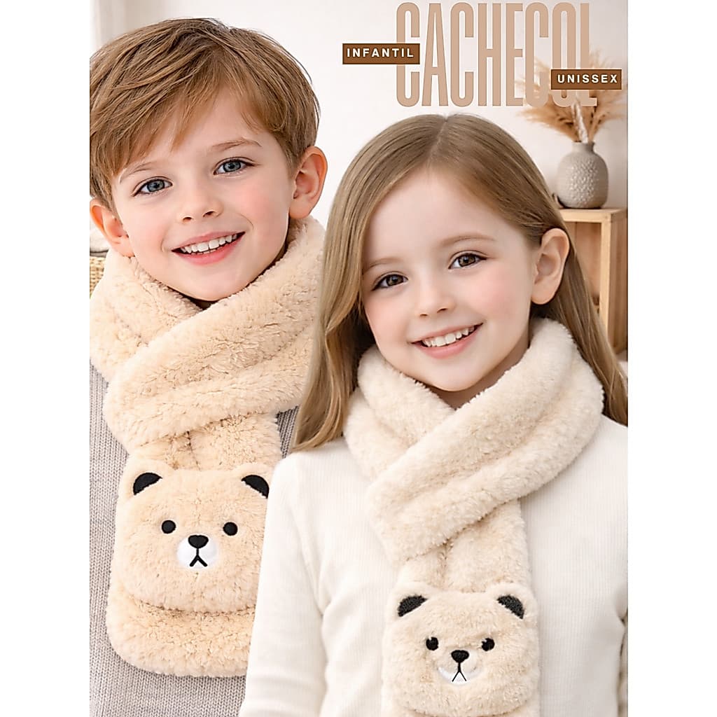 Cachecol Infantil Unissex Inverno Quentinho Menina Menino Bichinho