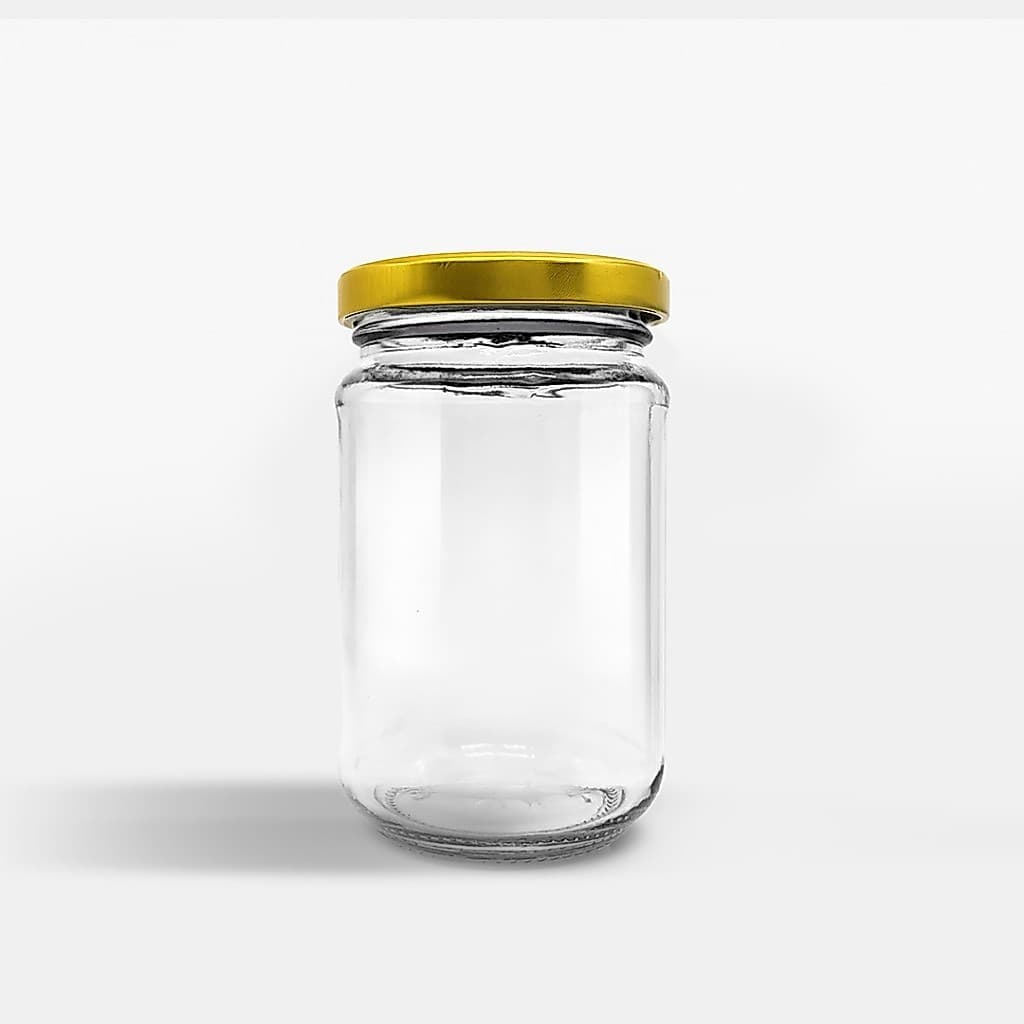 24 Potes De Vidro Conserva 200ml Com Tampa Dourada Multiuso