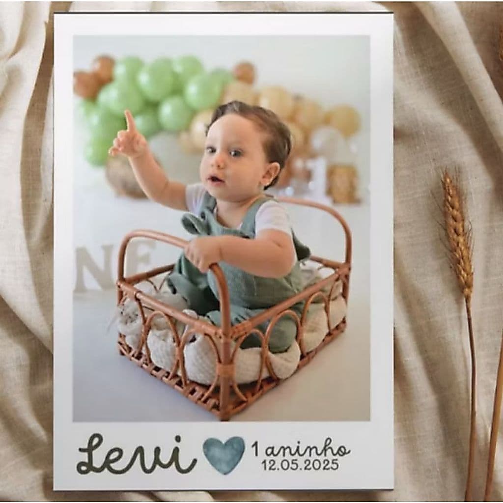 50 Lembrancinha Foto com Imã magnético 7x5,5 cm Não desbota -Festa de 1 ano-Aniversário infantil-dia dos namorados