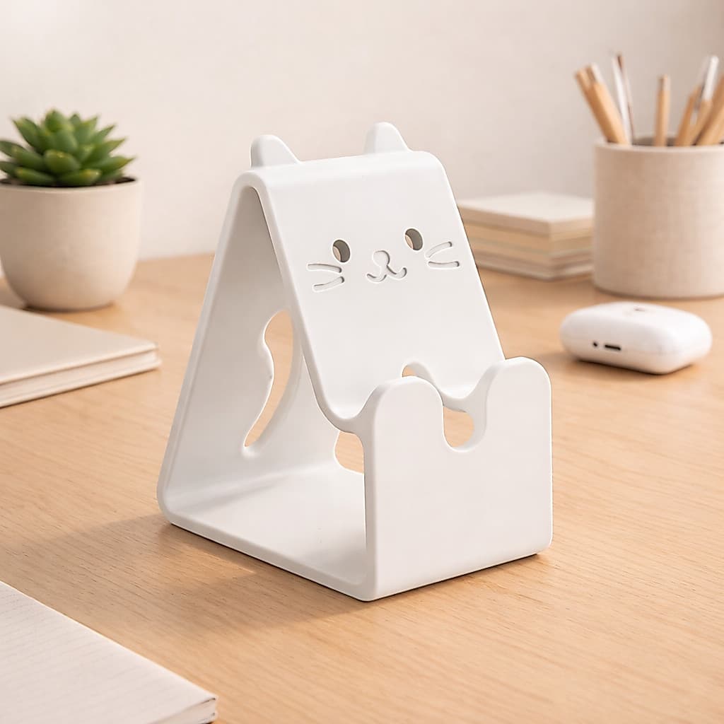 Suporte Celular Mesa Gato Fofo Porta Smartphone Universal