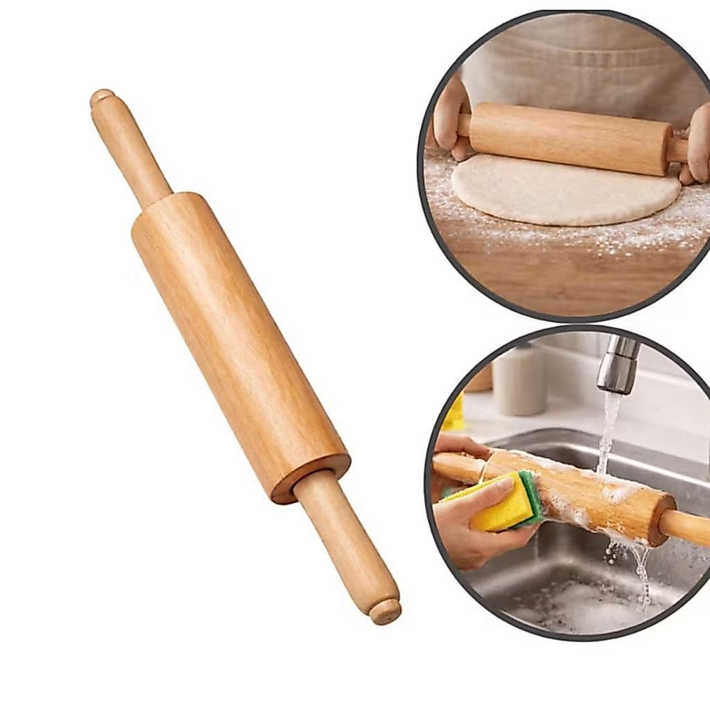 Rolo de Madeira para Massa Pizza Pão Cozinha Panificação Profissional Premium Panificadora