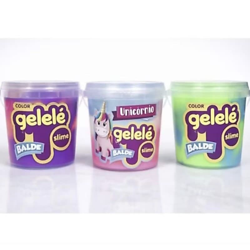 Slime Gelelê Balde 457g Colorido Infantil | Massa Slime Anti estresse Brinquedo Sensorial Crianças Unidade