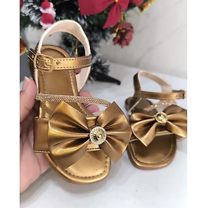 Sandália Feminina Infantil Percata com Laço Rasteiras Menina Flat Rasteirinha kids