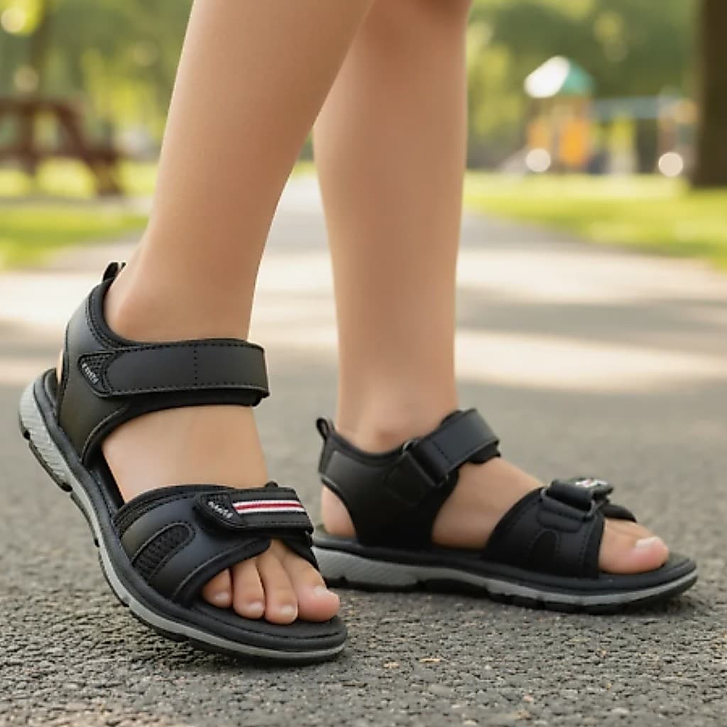 Sandália Infantil Masculina Papete Menino Percatinha Velcro Criança Confortável Escolar Volta Aulas Anatômica Lançamento