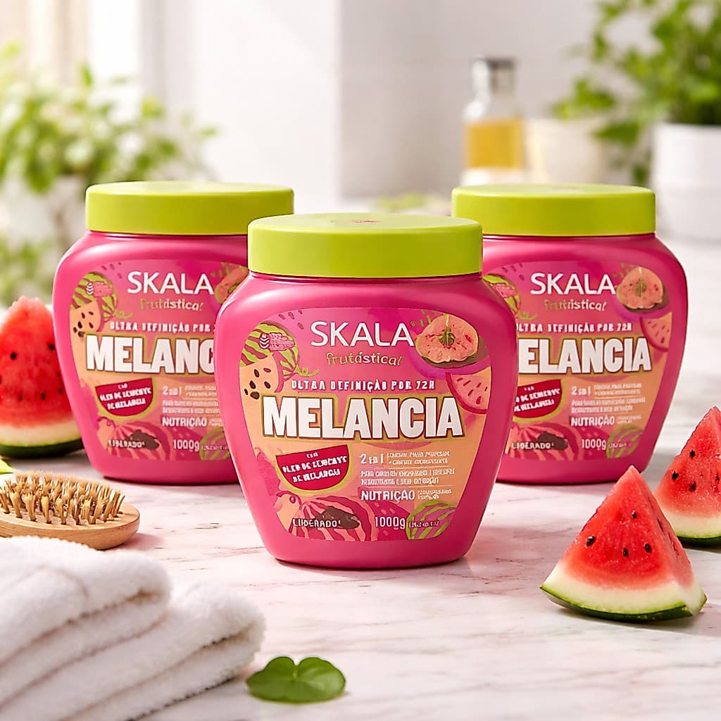 Kit 3 x Skala Melancia Creme 2 em 1 tratamento e Pentear 1Kg
