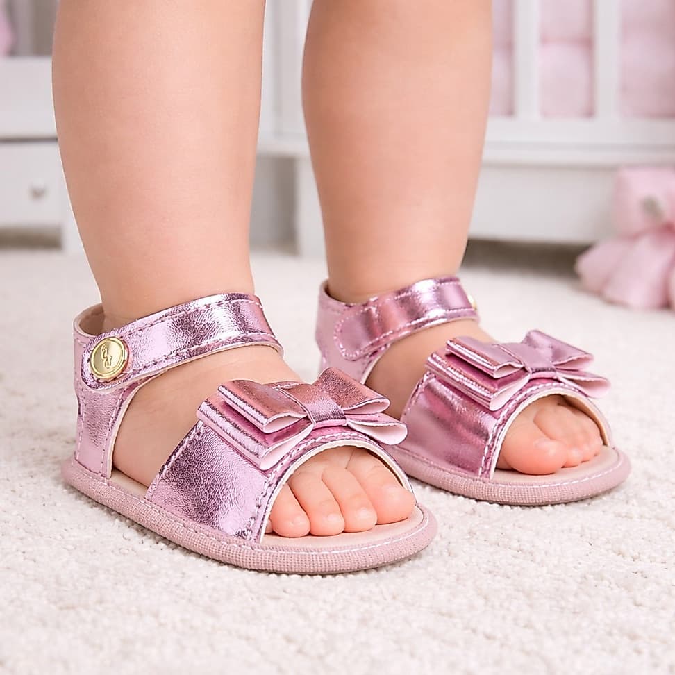 Sandalia Bebe Menina Laço Infantil