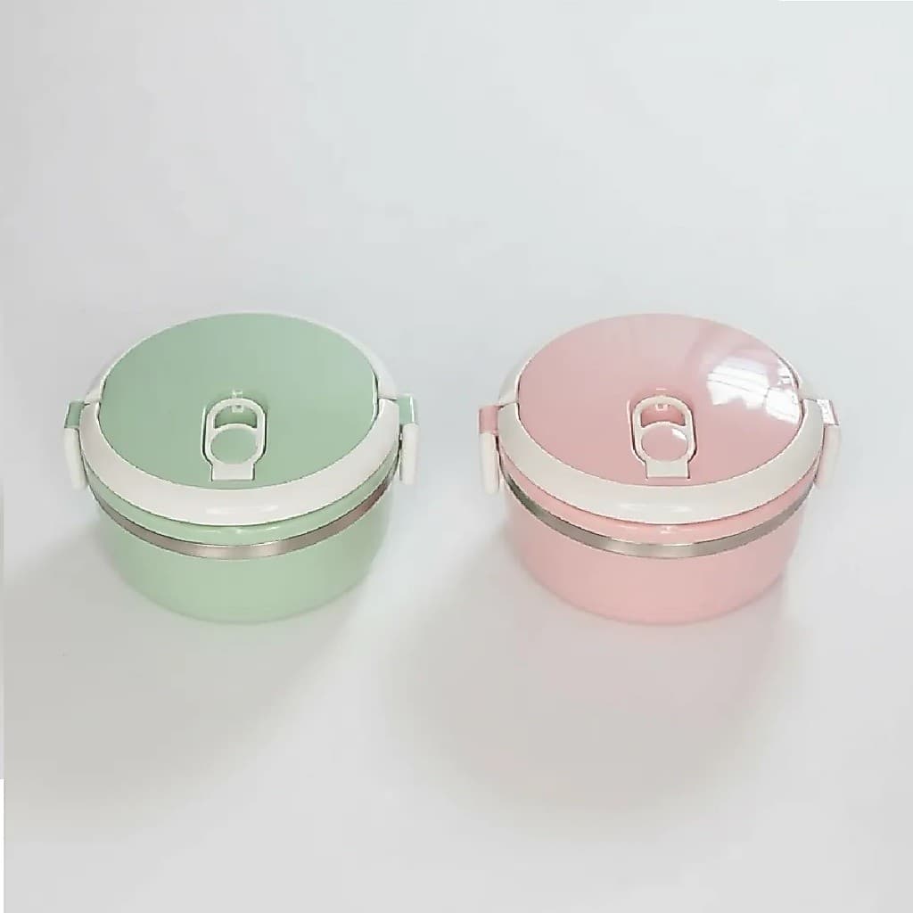 KIT 2 Marmita Térmica Plástico Inox 700ml Lunch Box