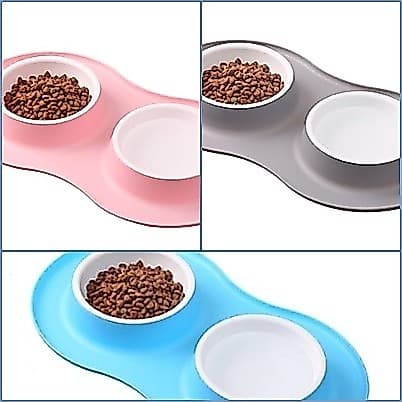 Comedouro E Bebedouro Duplo Em Silicone 200ml Para Pets - Perfeito Para Cães E Gatos, Mantenha Seu Pet Alimentado E Hidr