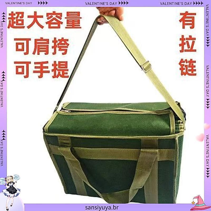1967 Coleção de pessoas Bolsa de ferramentas de lona com zíper espessado Bolsa de ombro Bolsa de armazenamento de ferram