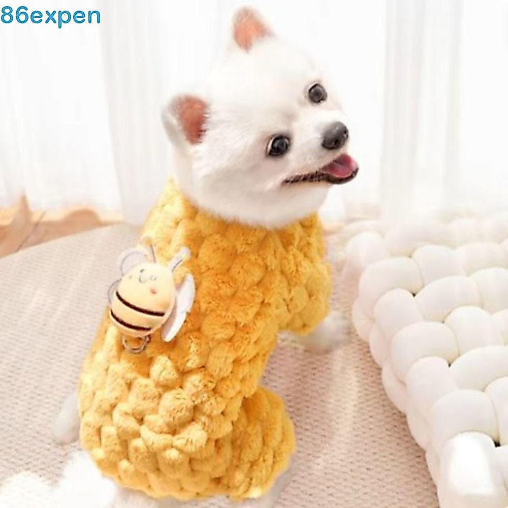 EXPEN1 Macacão De Inverno Para Cachorro , Casaco Fofo Com Padrão De Abelha , Roupas Animais De Estimação De Quatro Perna