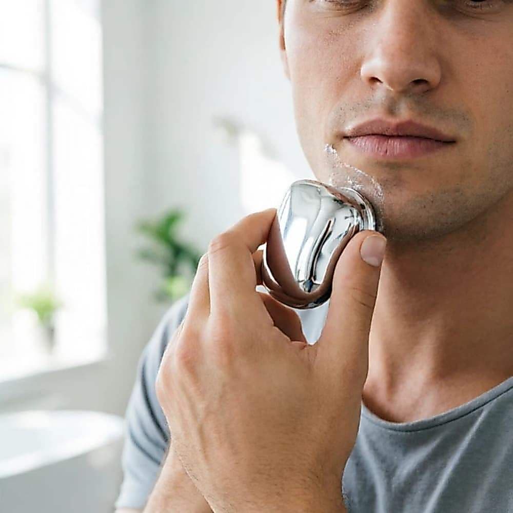 Aparador de Barba Elétrico Compacto, Modelo Mini à Prova D'água com Recarga Rápida Tipo-C