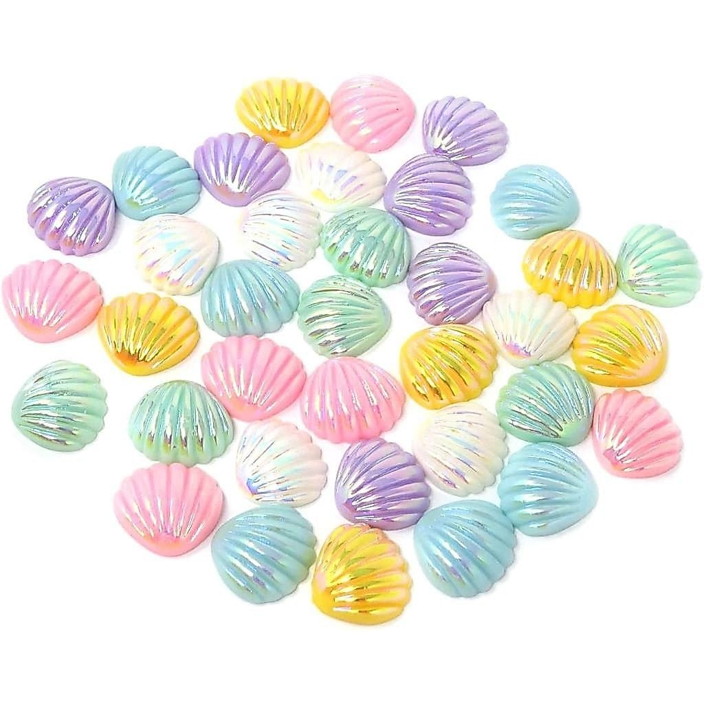 Honbay 36 Peças de Enfeites de Resina para Slime, Adornos de Concha Fofos para Presilhas de Cabelo, Porta-Retratos, Capa