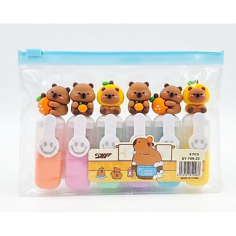Kit Marca Texto Capivaras 🐾❤️ - Kit com 6 Cores Lindas e fofas ✨️