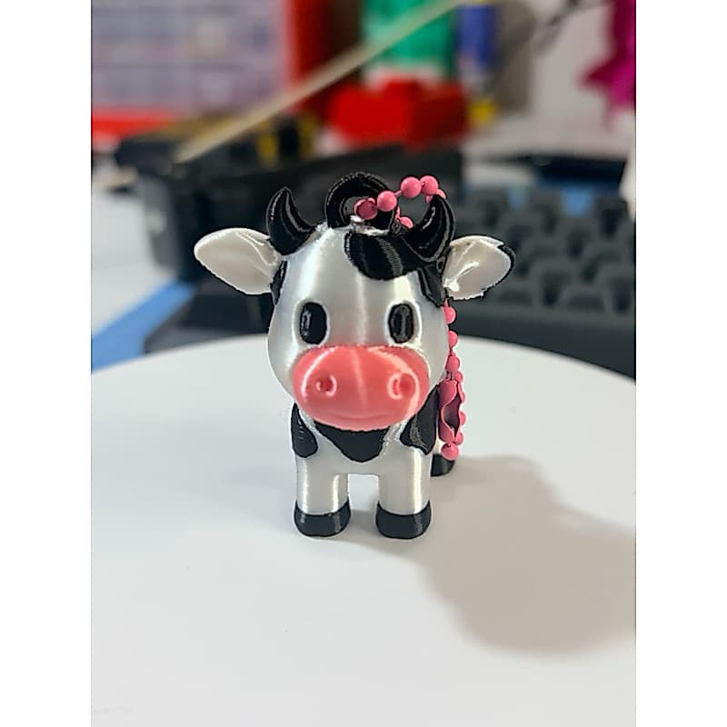 CHAVEIRO FOFO DE VAQUINHA 3D MULTICOLORIDO