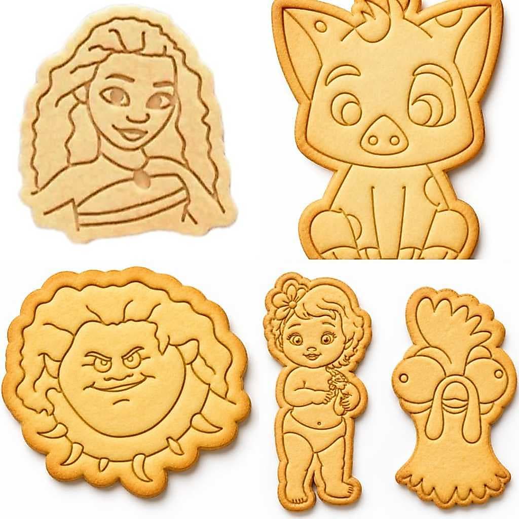 Cortador de Biscoito Moana com Carimbo 3D | Molde para Cookie | PETG
