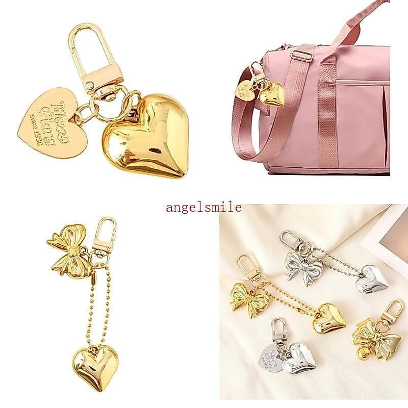 Elegante Coração Chaveiro Saco Dangler Adorável Bowknot Forma Prático Enforcamentos Pingente