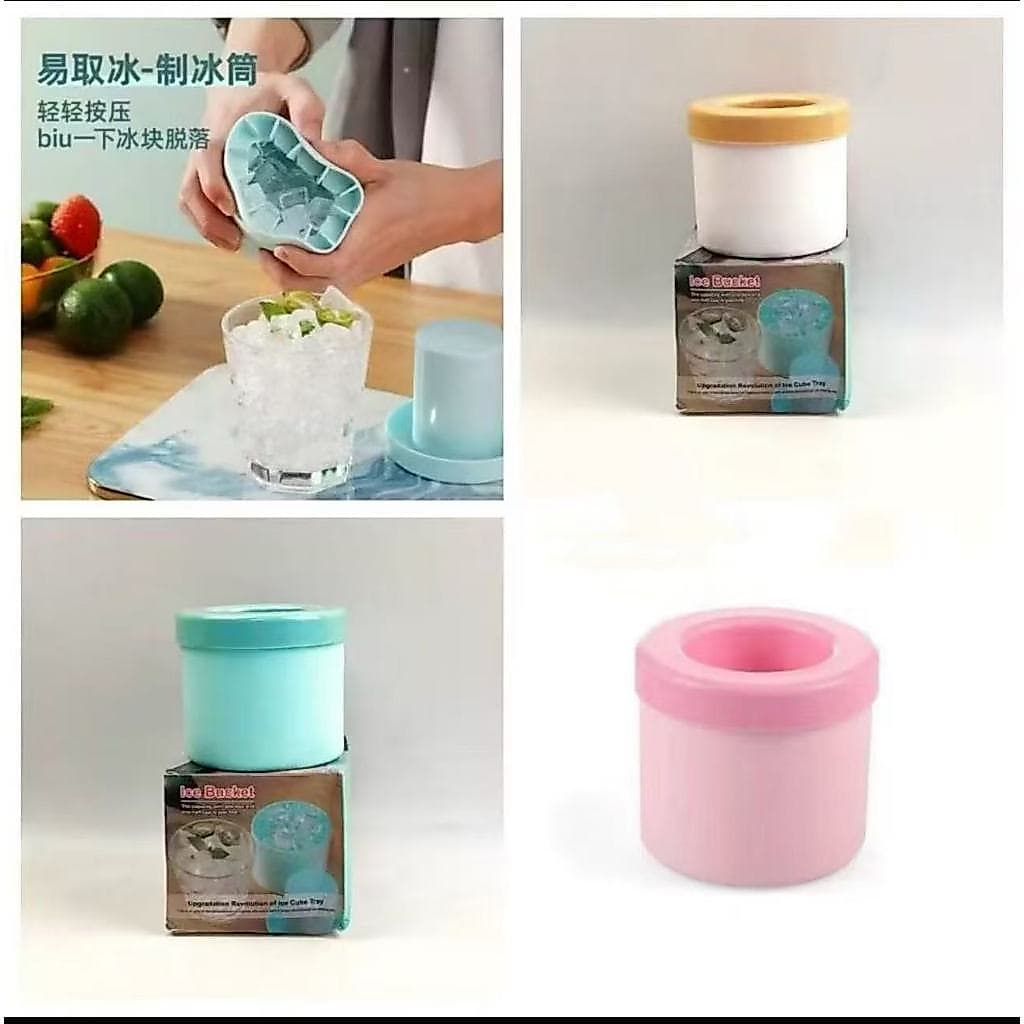 Mini Baldes De Gelo Em Silicone Com Tampa E Desmoldagem Fácil E Material BPA Free