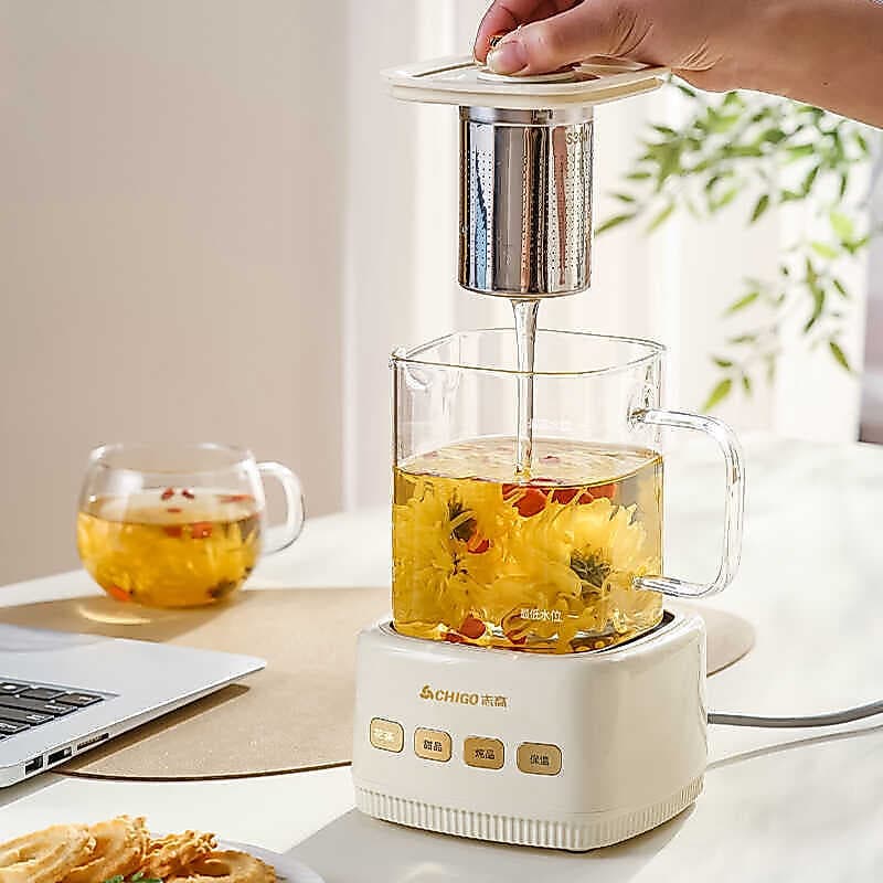 Zhigao guisado doméstico multifuncional integrado automático pequeno fabricante de chá para uma pessoa pote de vidro cor