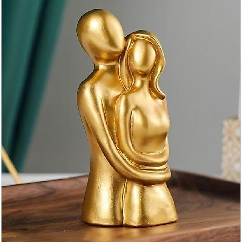 Estátua Escultura Casal Minimalista – Peça Decorativa Elegante e Sofisticada Moderna Para Casa, Sala e Escritório.