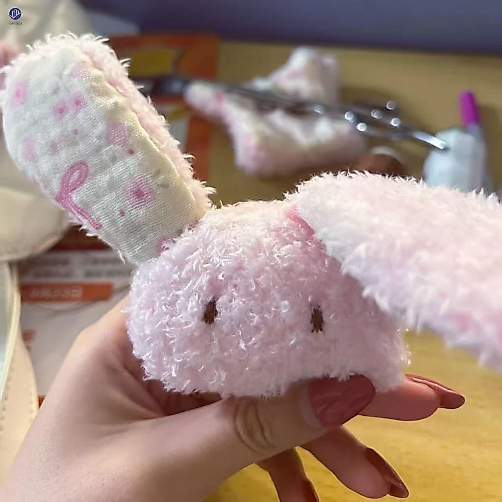 Saco De Feijão Calmante De Coelho Rosa-Boneca De Pelúcia Curativa Fofa Para Meninas