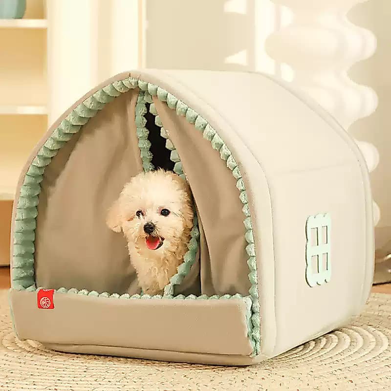 Canil Pequeno Cachorro Casa Fechada Cama para Cachorro de Estimação Tenda de Areia para Gato