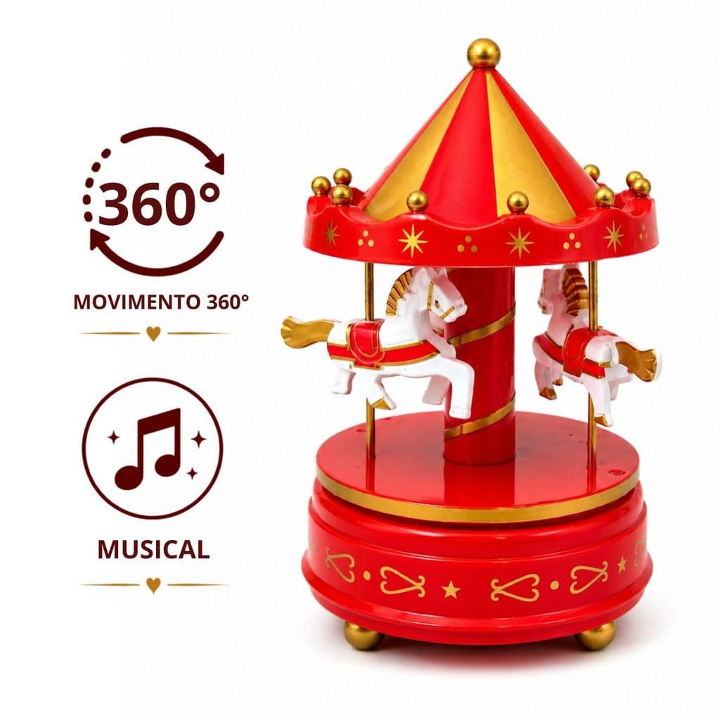 Caixinha Carrossel Musical A Corda Enfeite Decoração D/natal