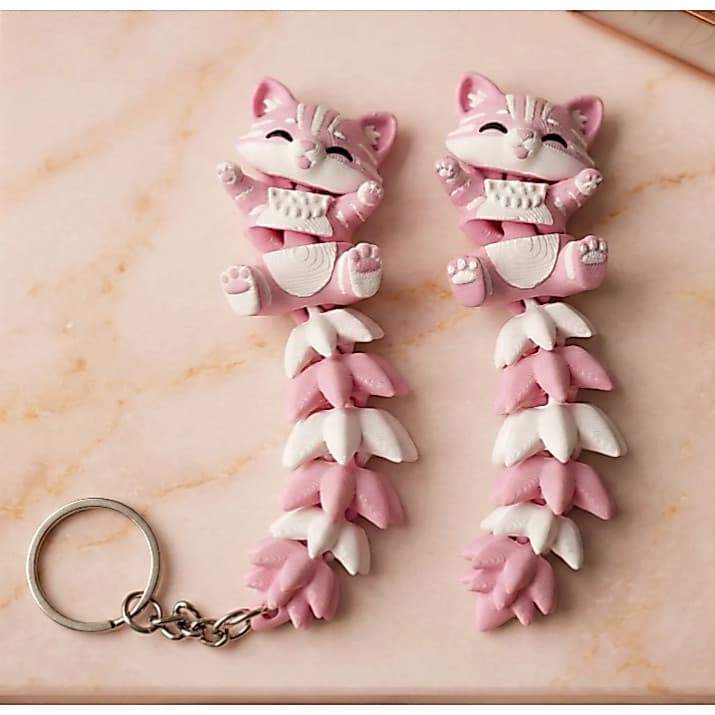 Brinquedo Chaveiro de Gato Fofo com Cauda