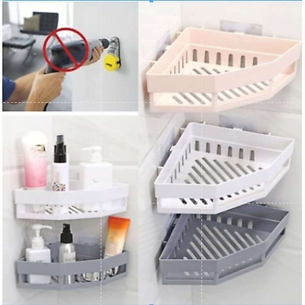 Suporte Cantoneira Porta Sabonetes Shampoos C/ Suporte De Parede Para Banheiro (CK3507)