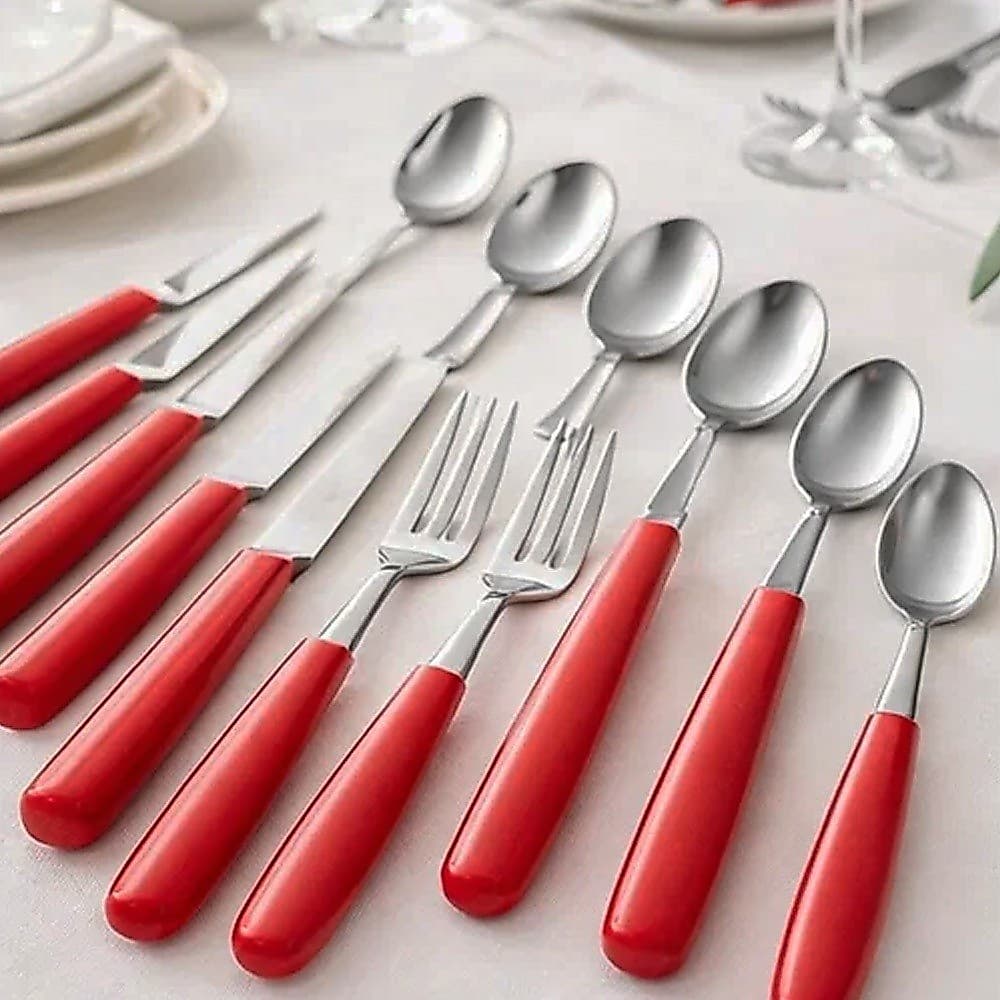 Conjunto de Talheres Mônaco 21 Peças - Vermelha